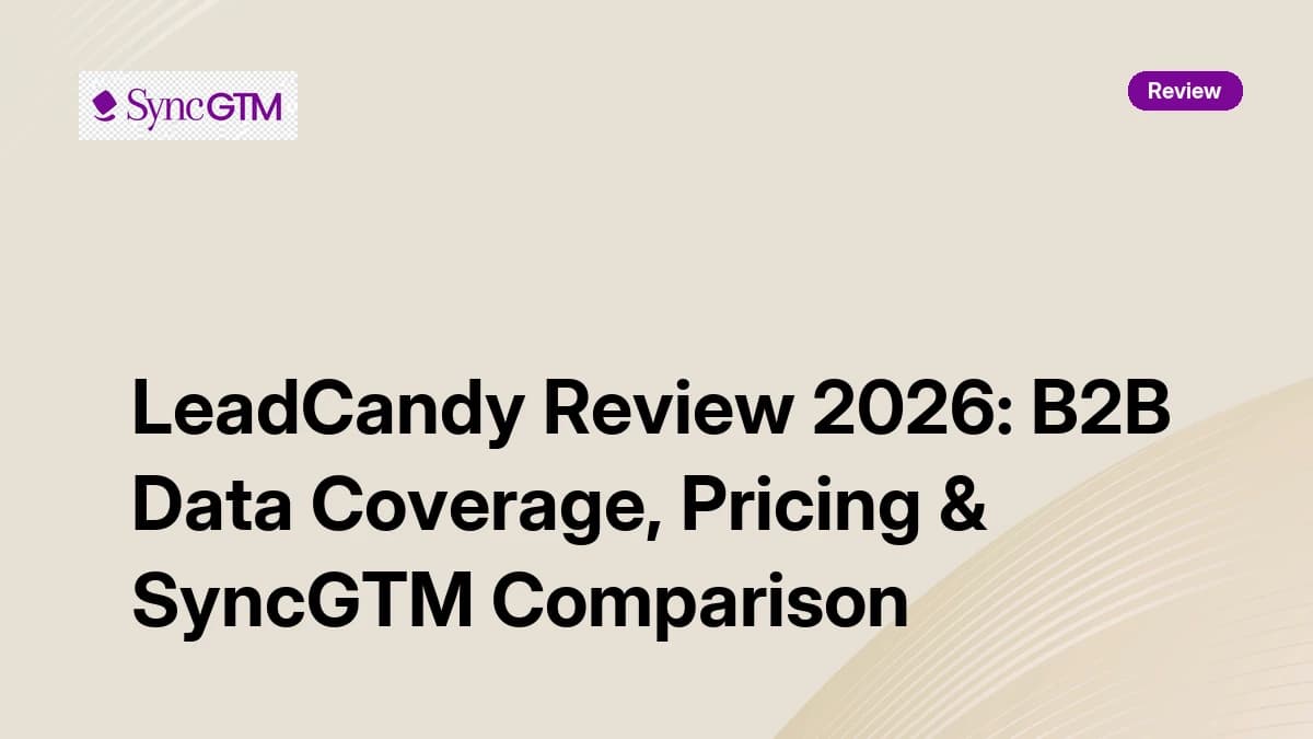 LeadCandy Review 2026 — B2B data coverage, pricing, and SyncGTM comparison