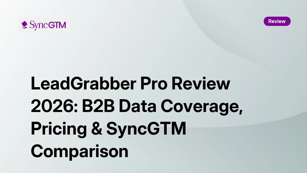LeadGrabber Pro Review 2026 — B2B data coverage, pricing, and SyncGTM comparison