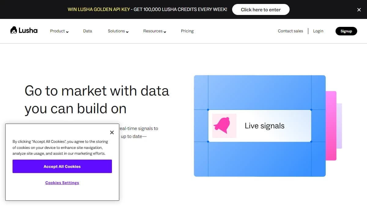 Lusha prospect finder and contact lookup interface — Lusha alternative to Clay