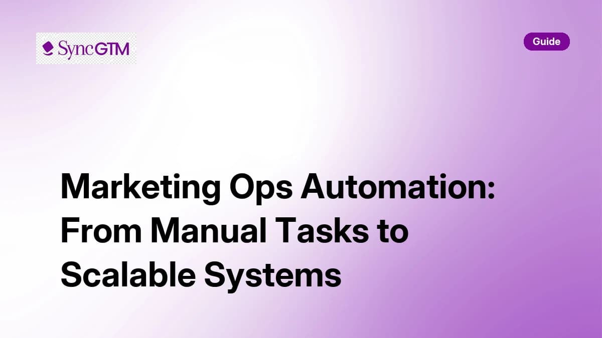 Marketing Ops Automation: From Manual Tasks to Scalable Systems
