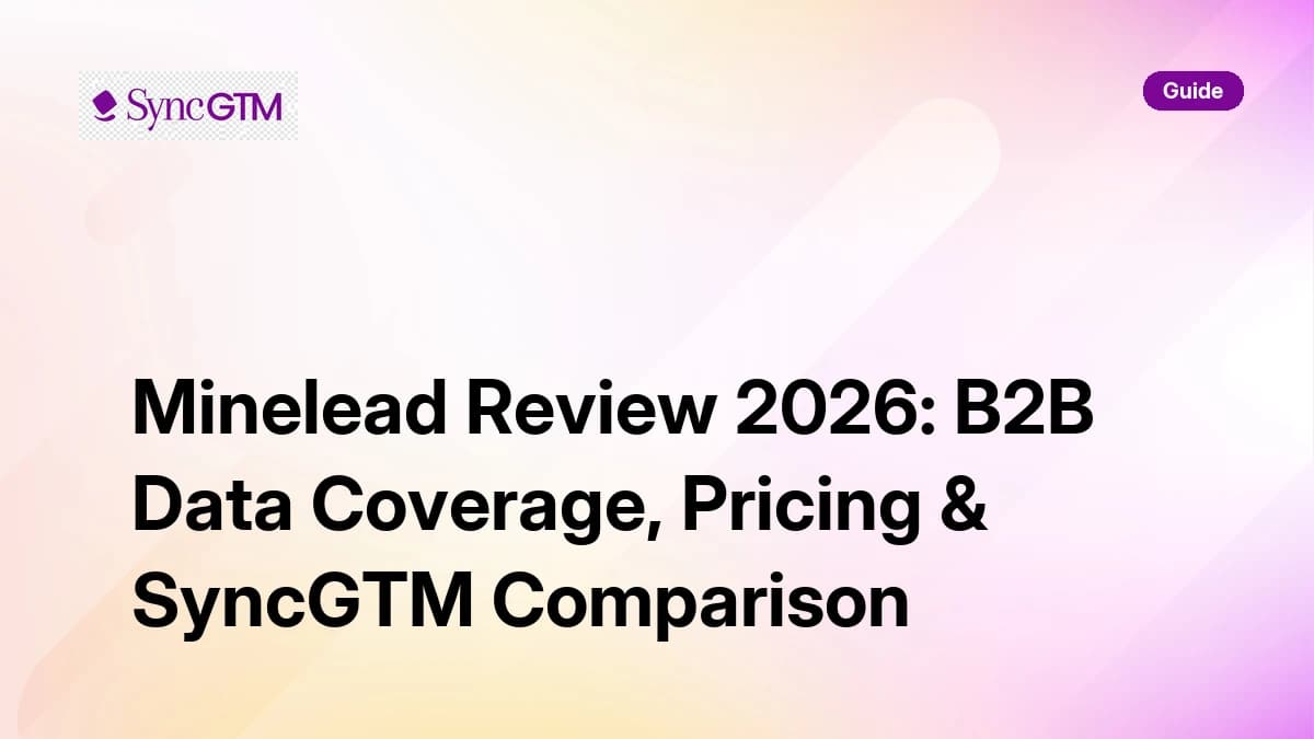 Minelead review 2026 — data coverage, pricing, and SyncGTM waterfall comparison