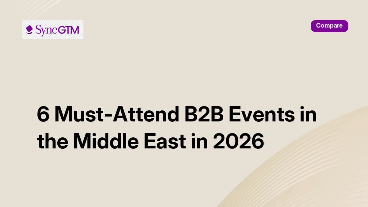 6 must-attend B2B events in the Middle East in 2026 — for sales, marketing, and revenue leaders in Dubai, Abu Dhabi, and Riyadh