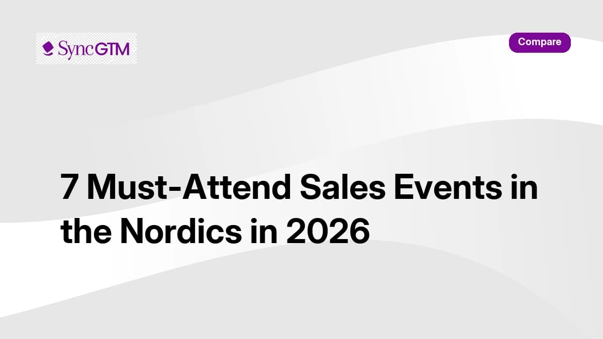 7 must-attend sales events in the Nordics in 2026 — for B2B sales professionals, SDRs, AEs, and sales leaders in Sweden, Denmark, Norway, and Finland
