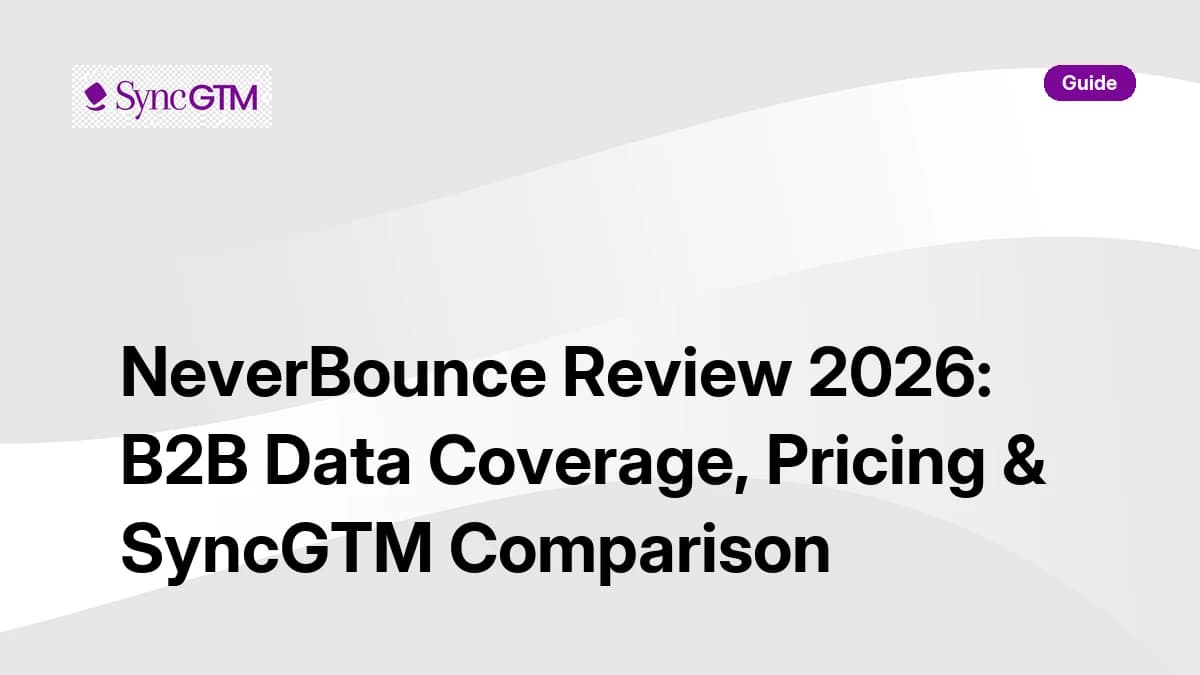 NeverBounce Review 2026 — email verification pricing, accuracy, and SyncGTM comparison