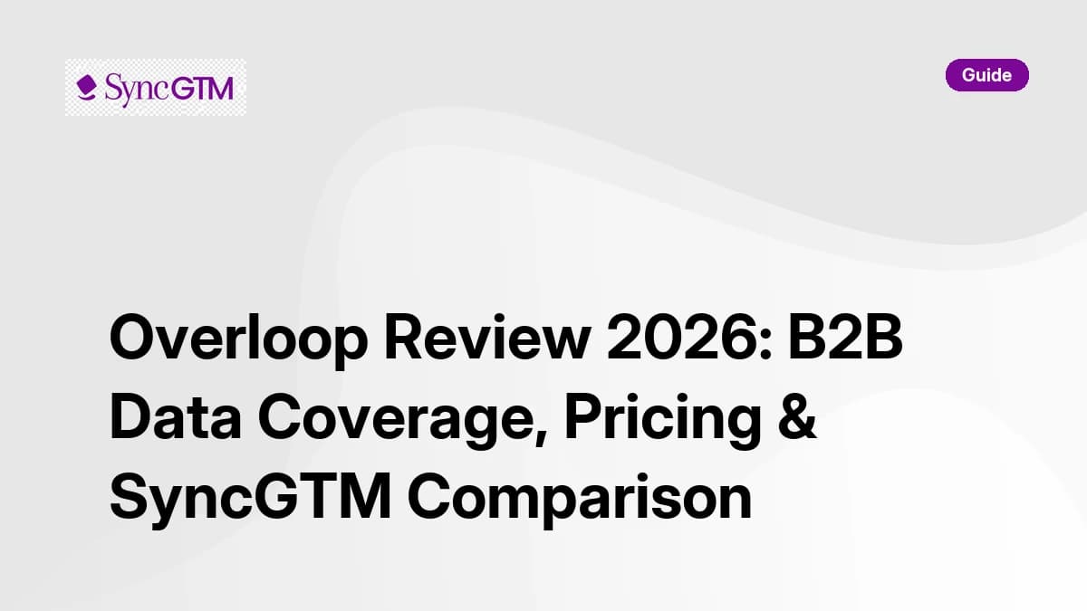 Overloop Review 2026 — B2B data coverage, pricing, and SyncGTM comparison