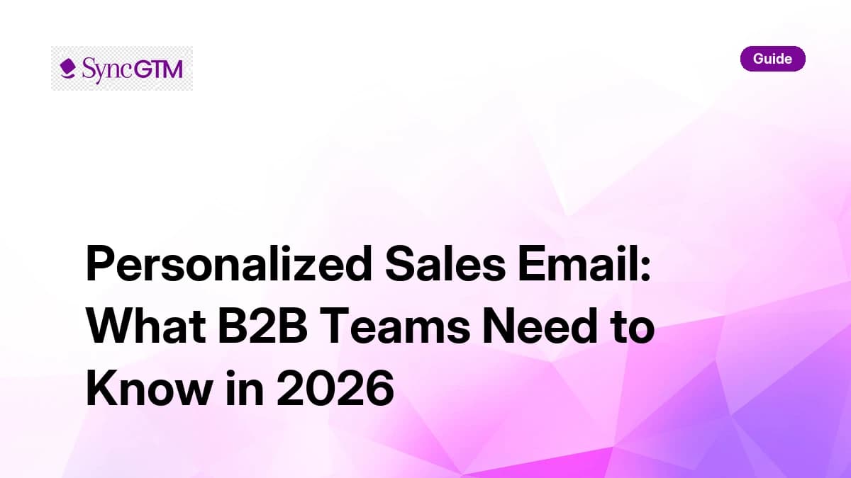 Personalized Sales Email: What B2B Teams Need to Know in 2026