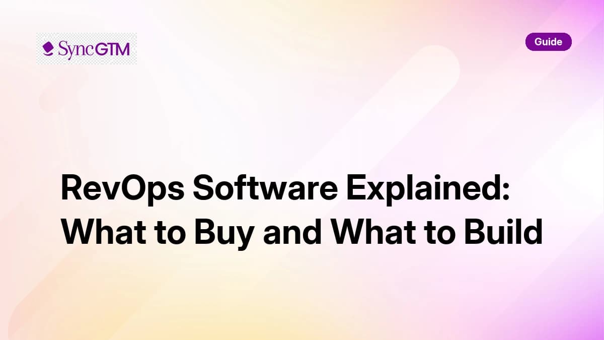 RevOps Software Explained: What to Buy and What to Build