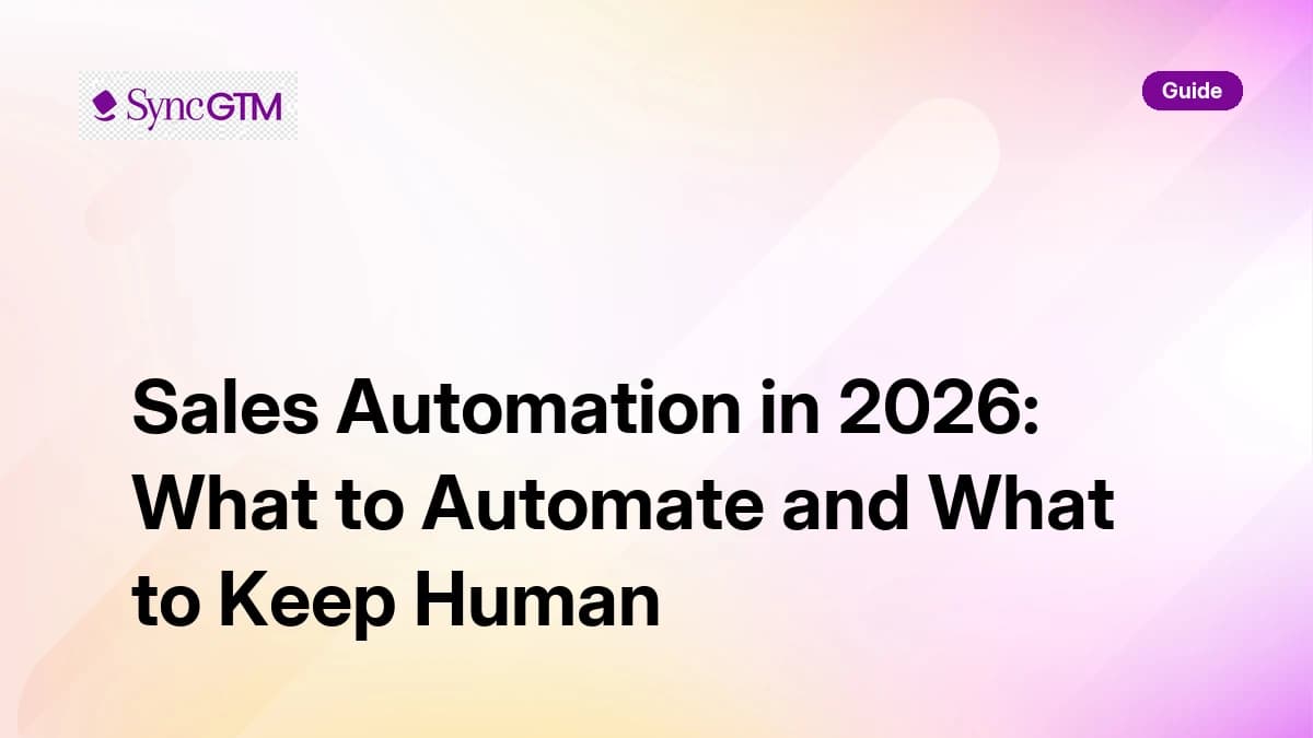 Sales Automation in 2026: What to Automate and What to Keep Human