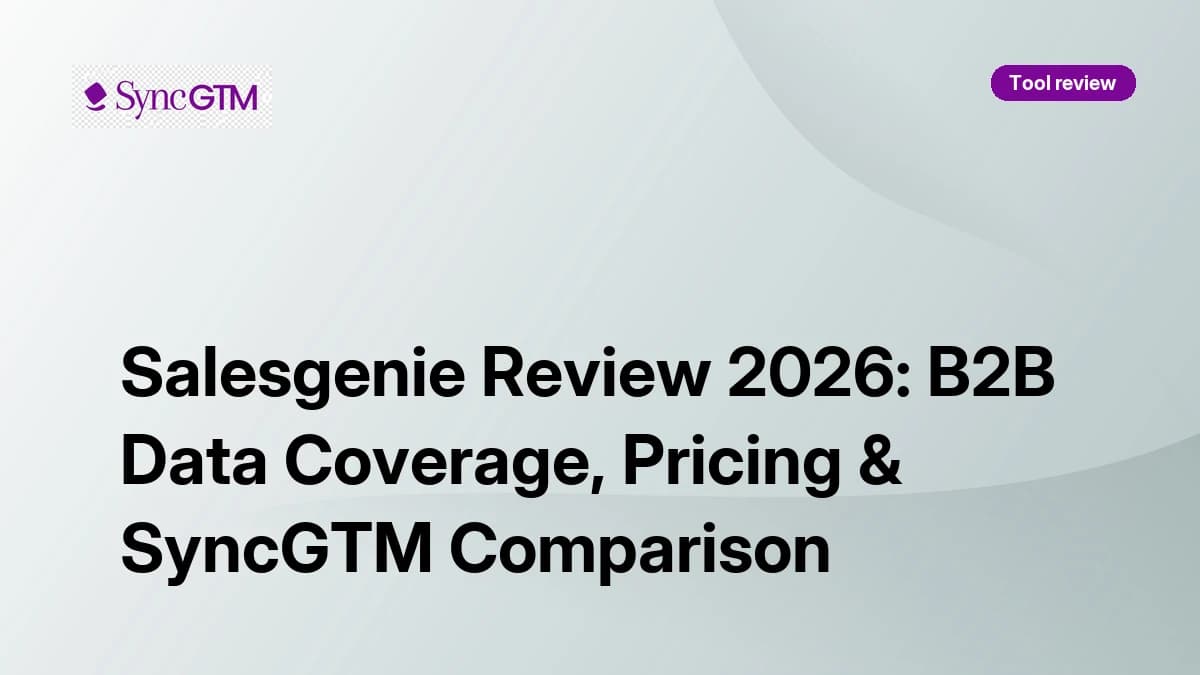 Salesgenie review 2026 — data coverage, pricing, and SyncGTM waterfall comparison
