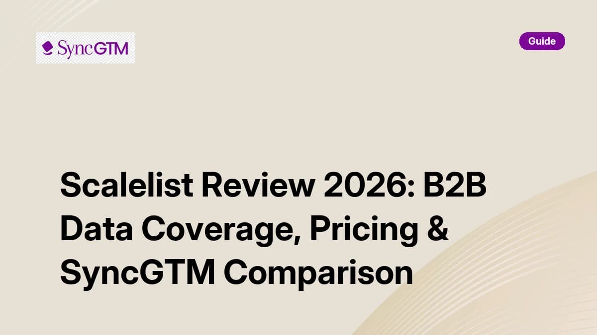 Scalelist Review 2026 — B2B data coverage, pricing, and SyncGTM waterfall comparison