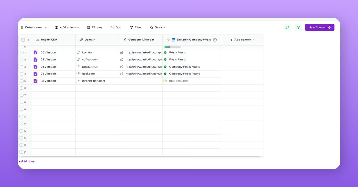 Scrape LinkedIn company page posts and engagement preview