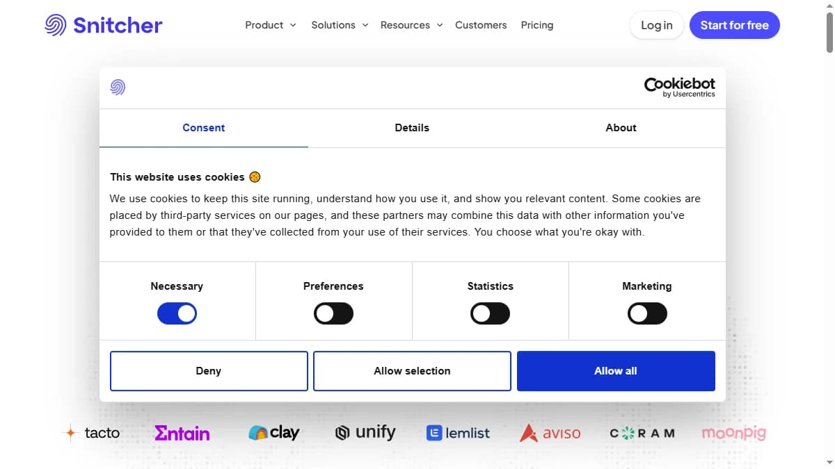 Snitcher homepage — GA4-native Vector alternative for budget B2B visitor identification