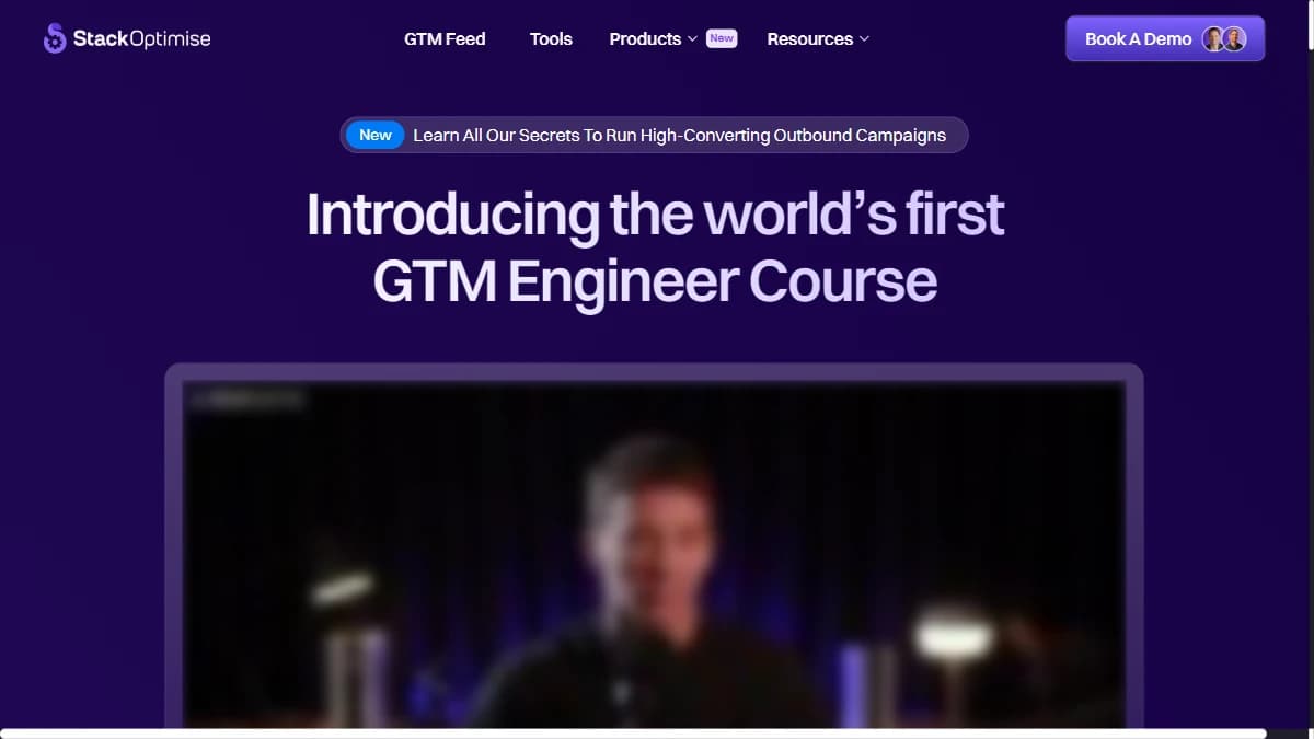 StackOptimise GTM Engineer Course page — self-paced Clay and outbound automation training