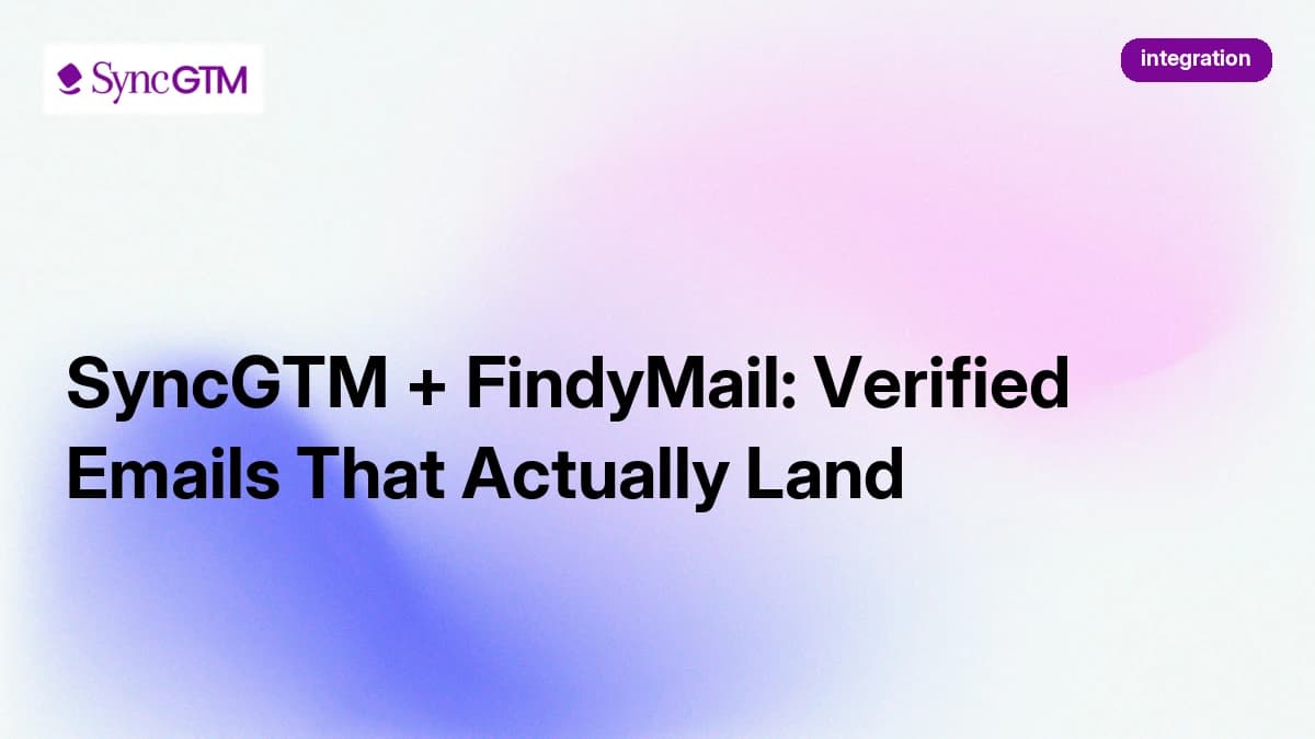 SyncGTM + FindyMail: Verified Emails That Actually Land