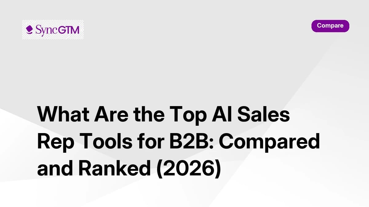 Top AI sales rep tools for B2B compared and ranked 2026 — SyncGTM