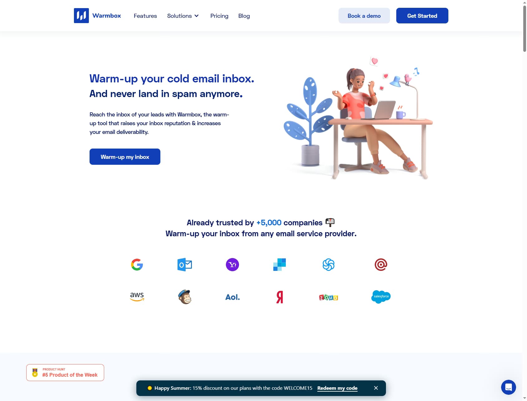 Warmbox cold email warm up tool — 35000 inbox network with simple setup for small teams and solo senders