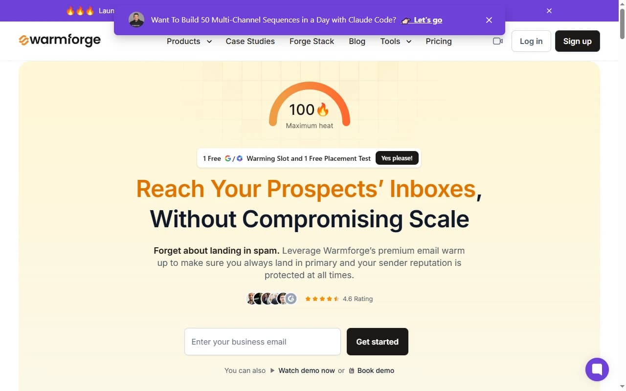 Warmforge email warm-up schedule — AI-driven ramp and continuous placement monitoring for cold email agencies at scale