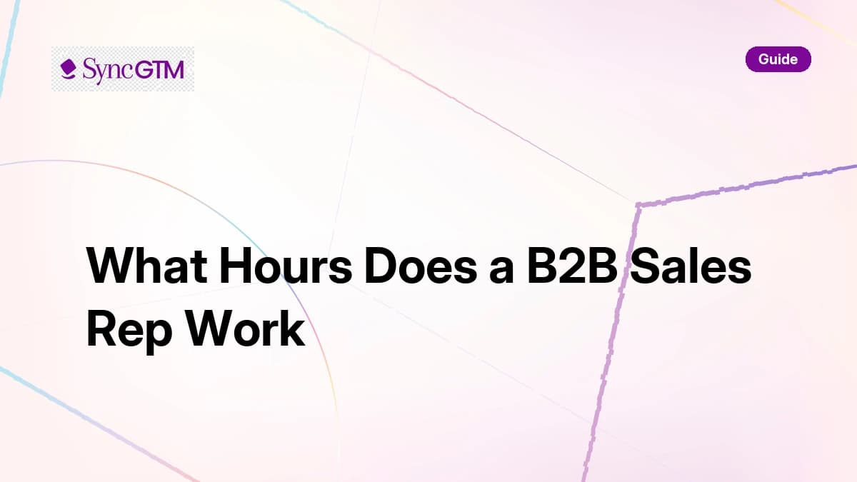 What hours does a B2B sales rep work — schedule breakdown by role and activity type