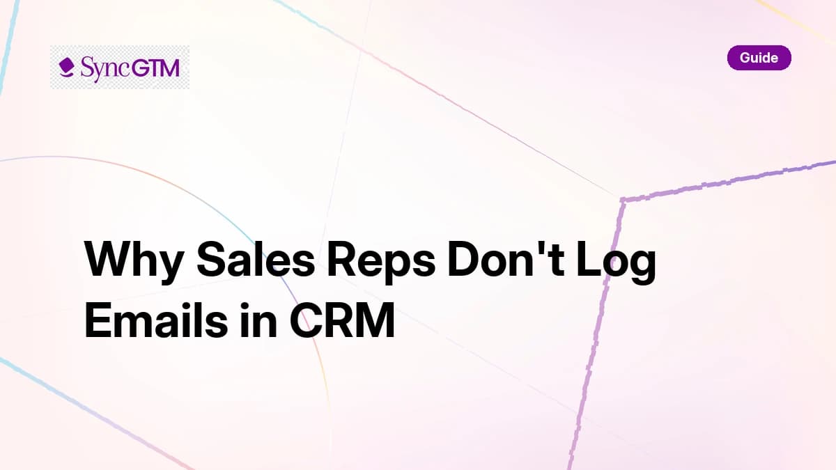 Why sales reps don't log emails in CRM — causes and automation fixes guide by SyncGTM