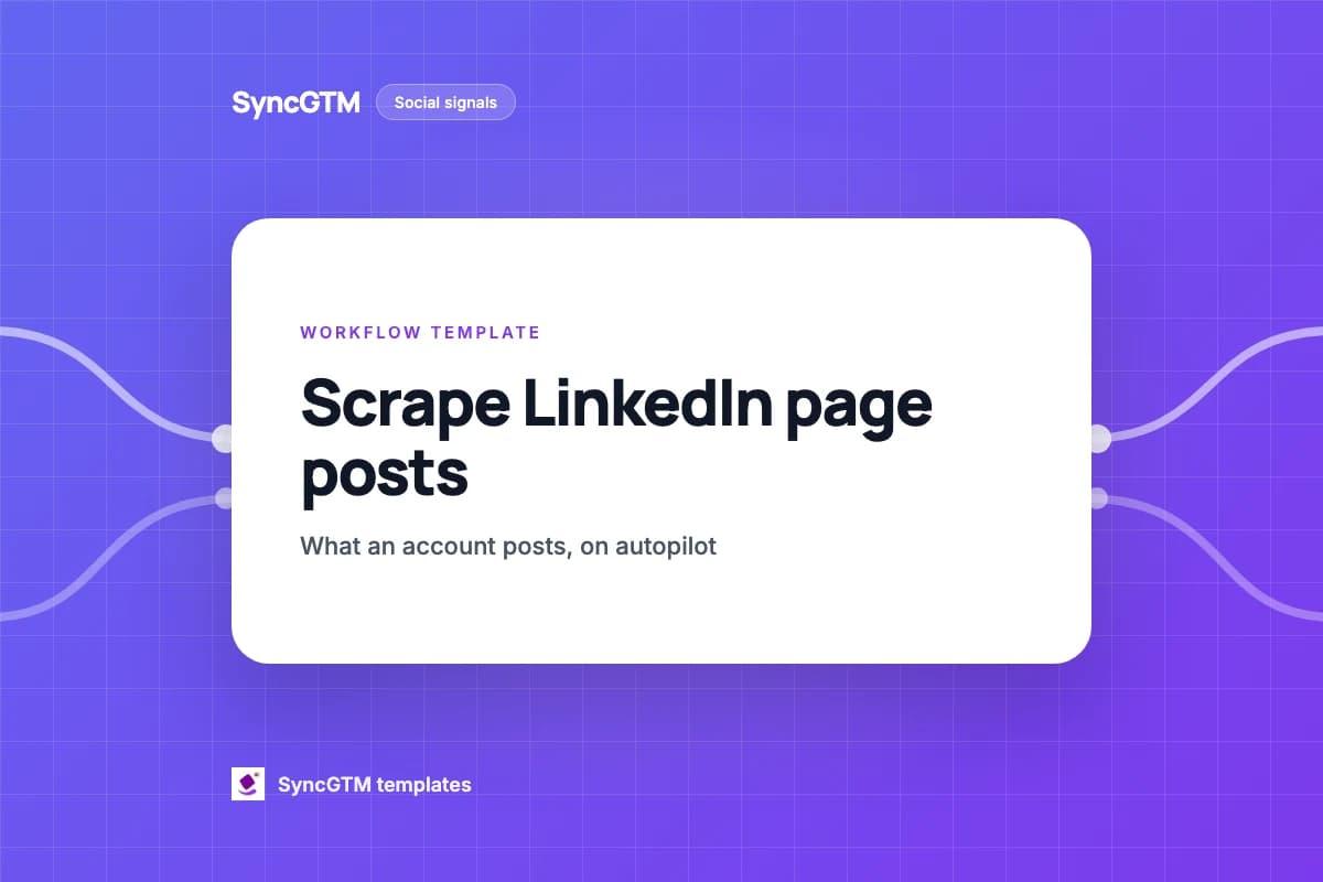 Scrape LinkedIn page posts template preview