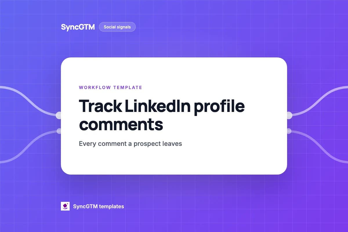 Track LinkedIn profile comments template preview