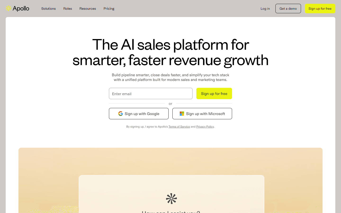 Apollo.io platform interface showing the prospecting dashboard and search filters