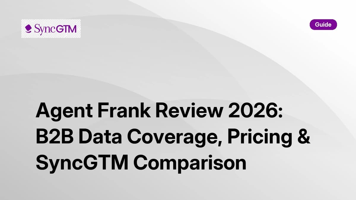 Agent Frank Review 2026 — Salesforge AI SDR pricing, data coverage, and SyncGTM comparison