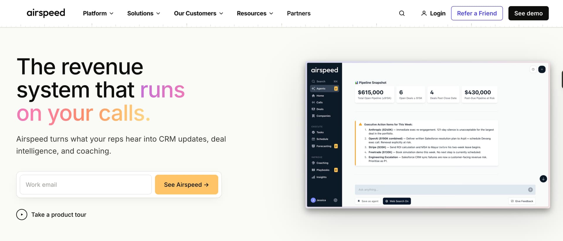 Airspeed - Keeping pipeline data current and deal risks visible with AI agents on every sales conversation
