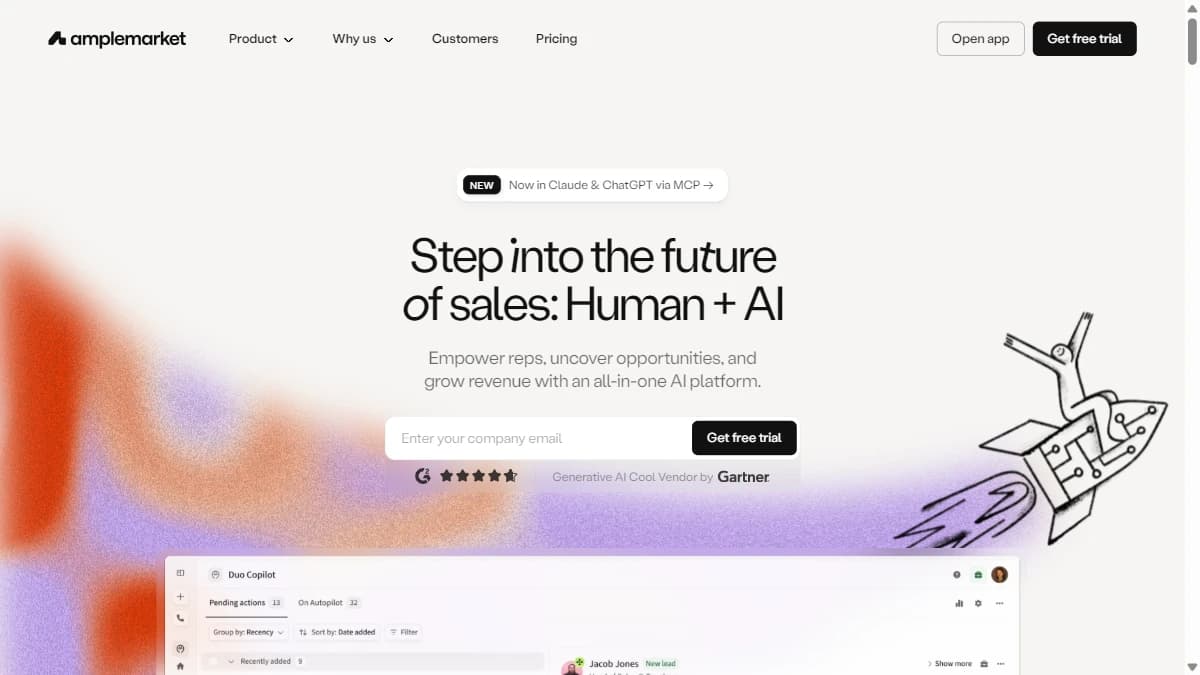 Amplemarket outbound platform interface — Amplemarket full-stack sales intelligence and AI sequencing