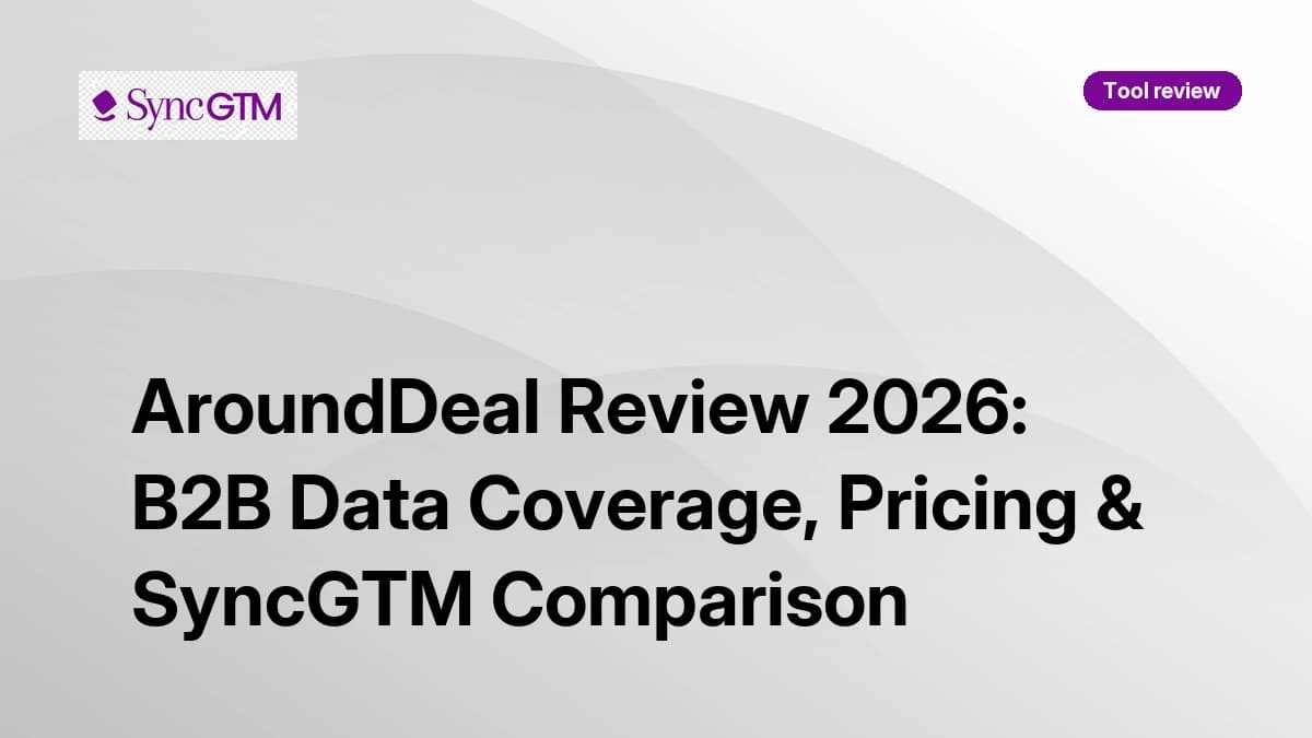 AroundDeal Review 2026 — B2B data coverage, pricing, and SyncGTM comparison