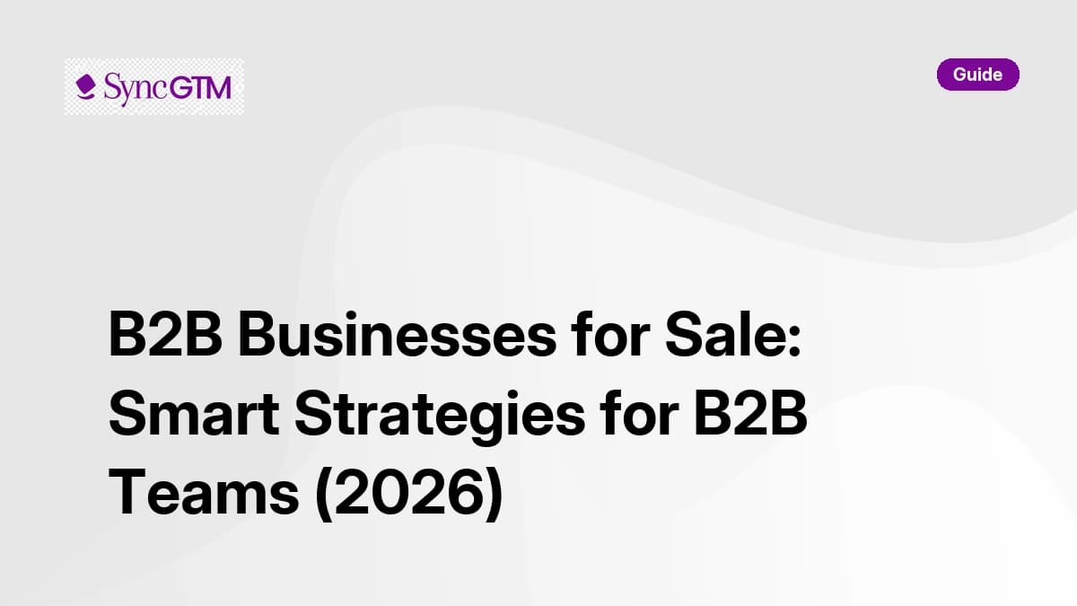 B2B businesses for sale — strategies for B2B sales and GTM teams in 2026