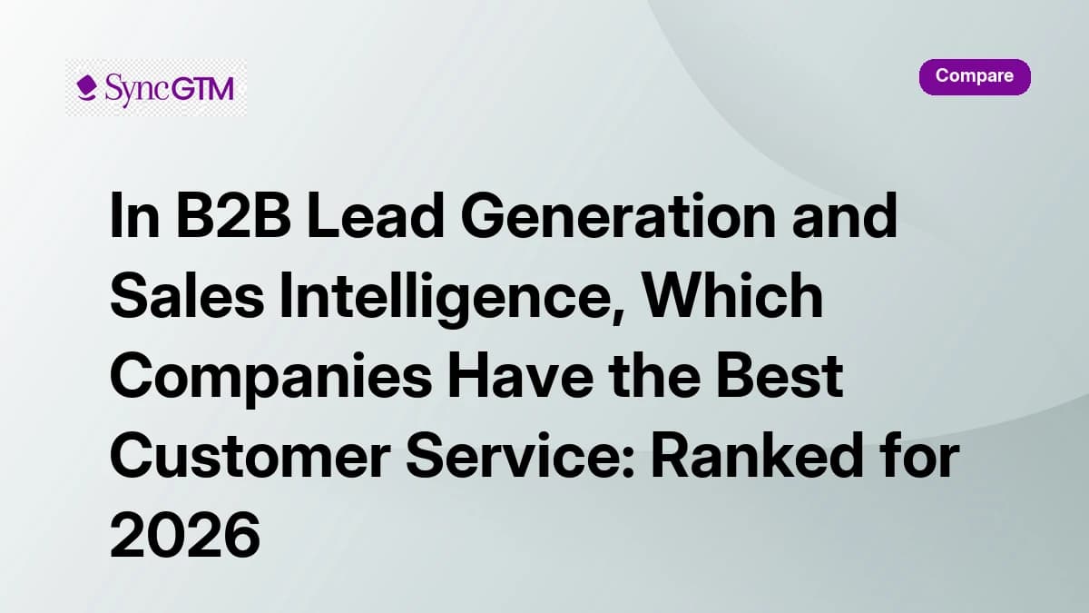 B2B lead generation and sales intelligence companies ranked by customer service quality 2026 — SyncGTM