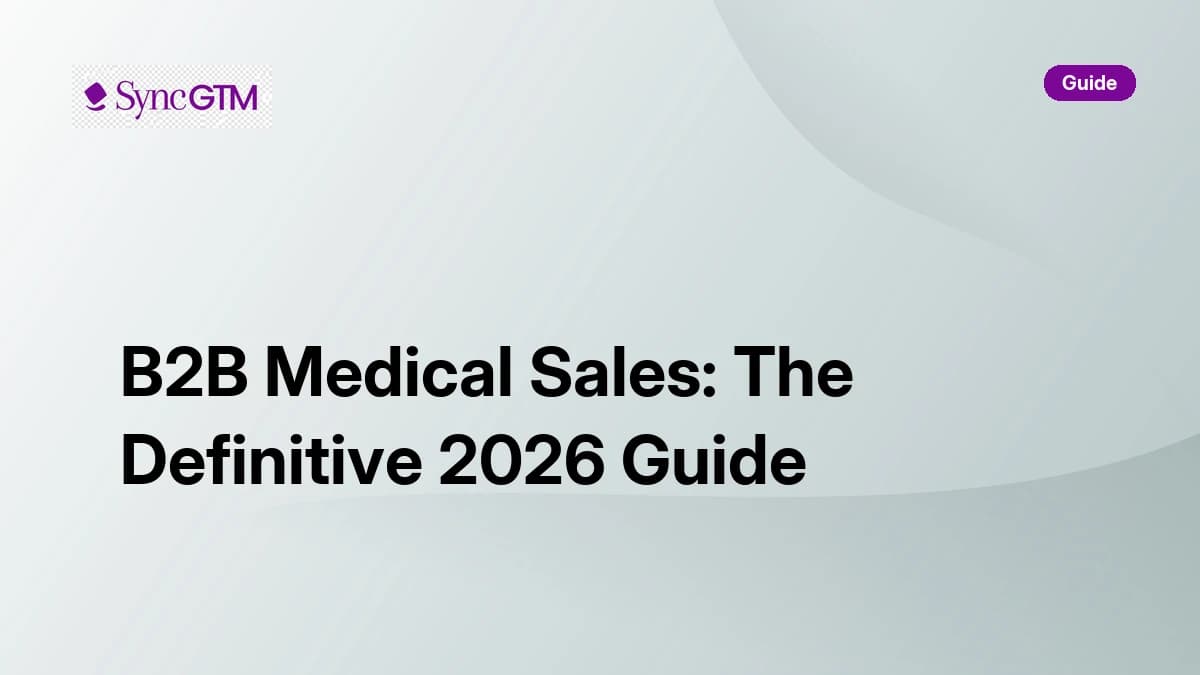 B2B medical sales — definitive 2026 guide by SyncGTM