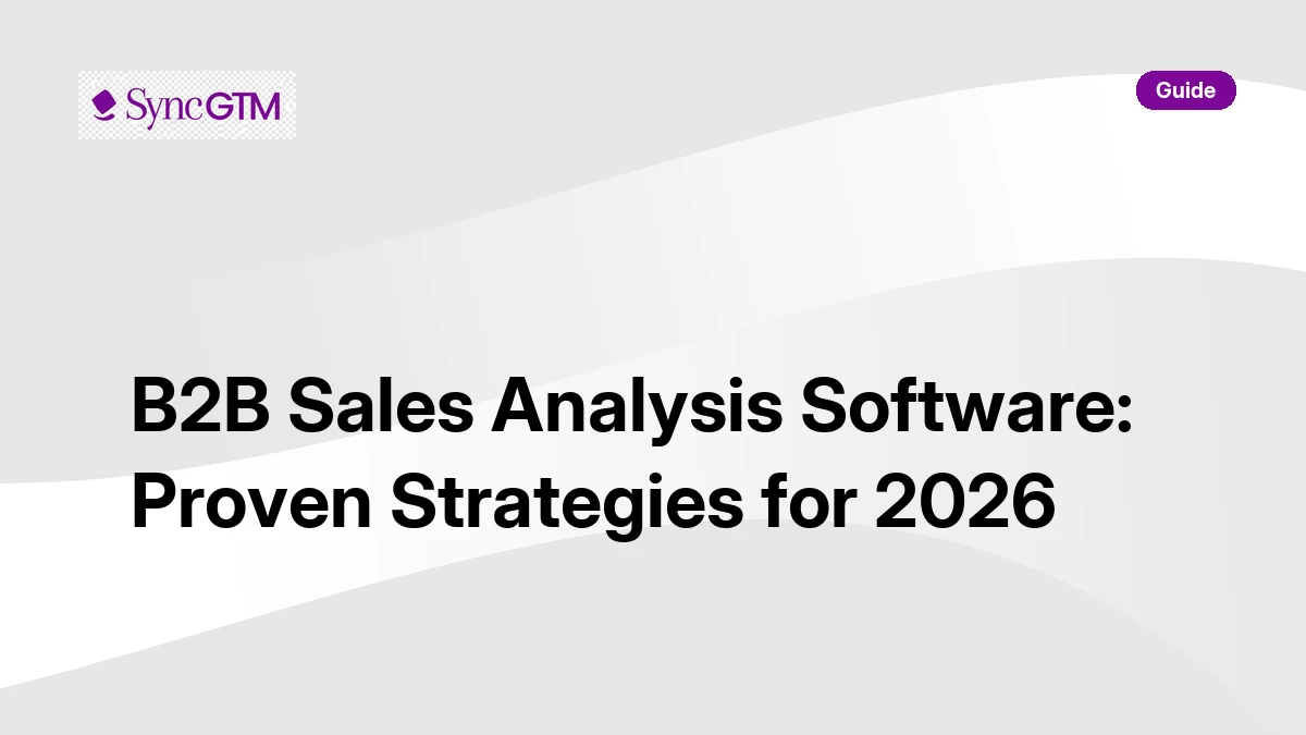 B2B sales analysis software guide for GTM teams — SyncGTM 2026