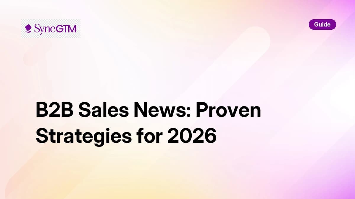 B2B sales news — proven strategies for 2026 by SyncGTM