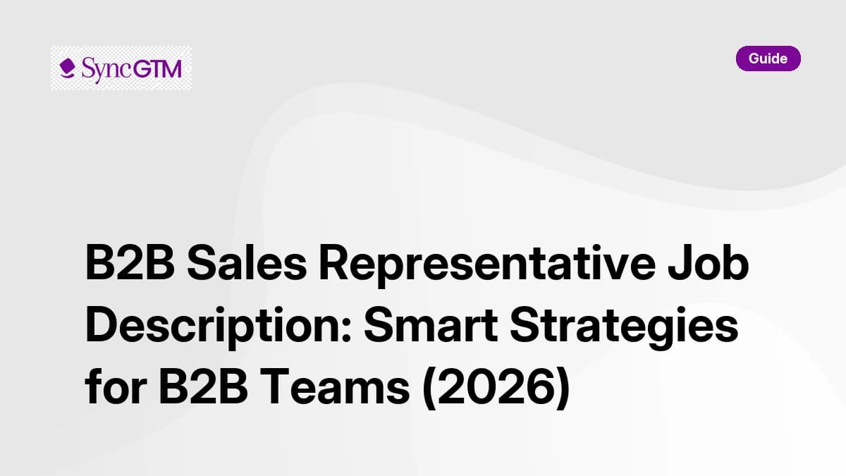 B2B sales representative job description guide — smart strategies for B2B teams 2026