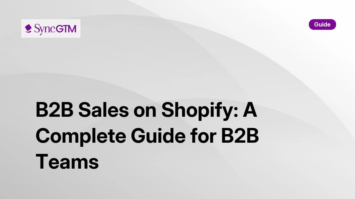 B2B sales Shopify complete guide for B2B teams