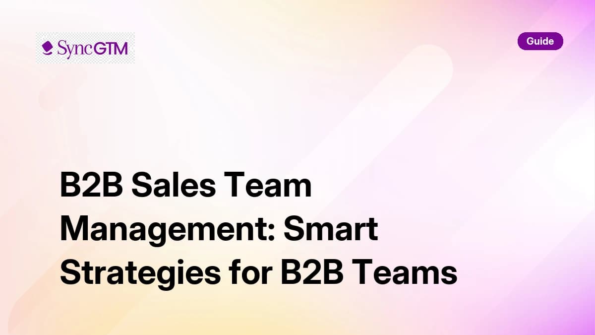 B2B sales team management strategies guide — SyncGTM