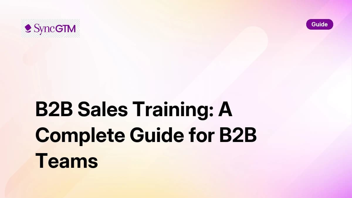 B2B sales training complete guide for B2B teams