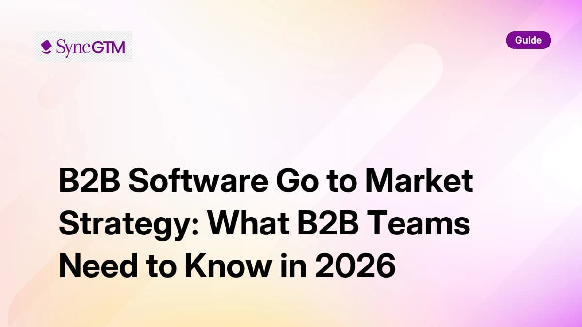 B2B software go to market strategy guide 2026 — SyncGTM