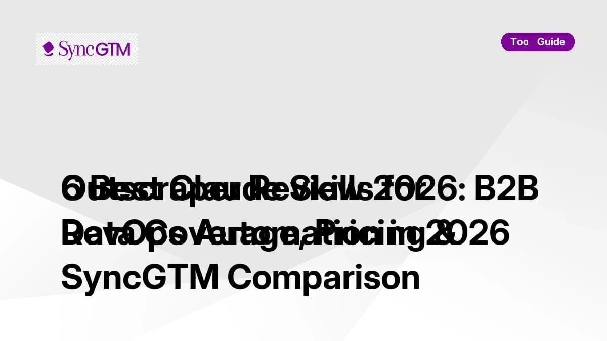 6 Best Claude Skills for RevOps Automation in 2026 — powered by SyncGTM data
