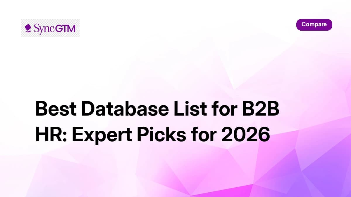 Best database list for B2B HR 2026 — ranked by accuracy, pricing, and integrations