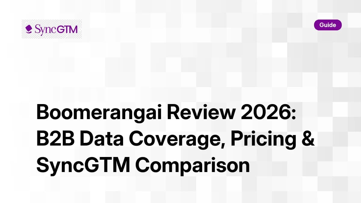 Boomerangai Review 2026 — B2B data coverage, pricing and SyncGTM comparison