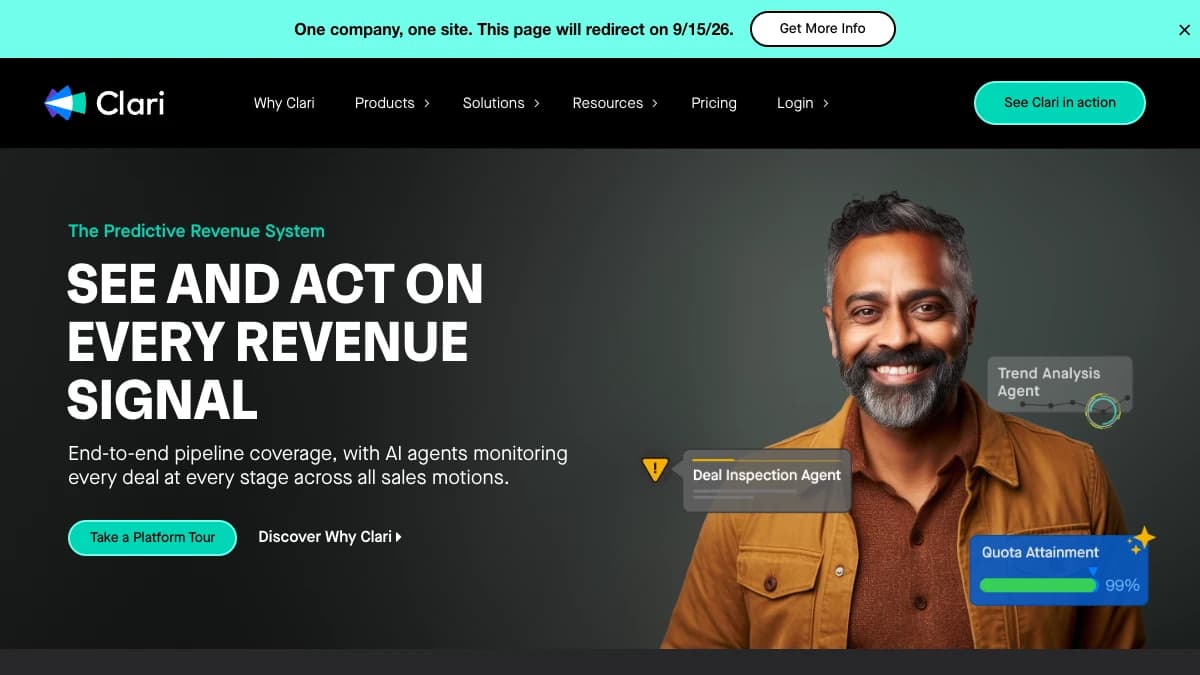 Clari revenue orchestration platform — forecasting and pipeline inspection for B2B sales teams