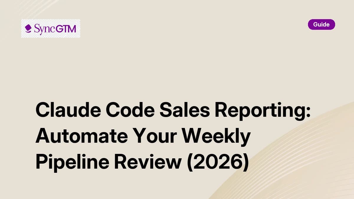 Claude Code Sales Reporting — automate your weekly pipeline review in 2026
