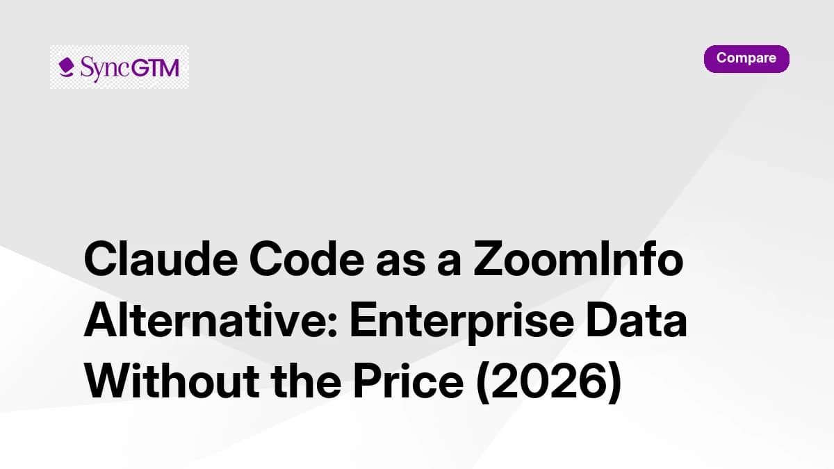 Claude Code as a ZoomInfo alternative — enterprise contact data and intent signals with SyncGTM