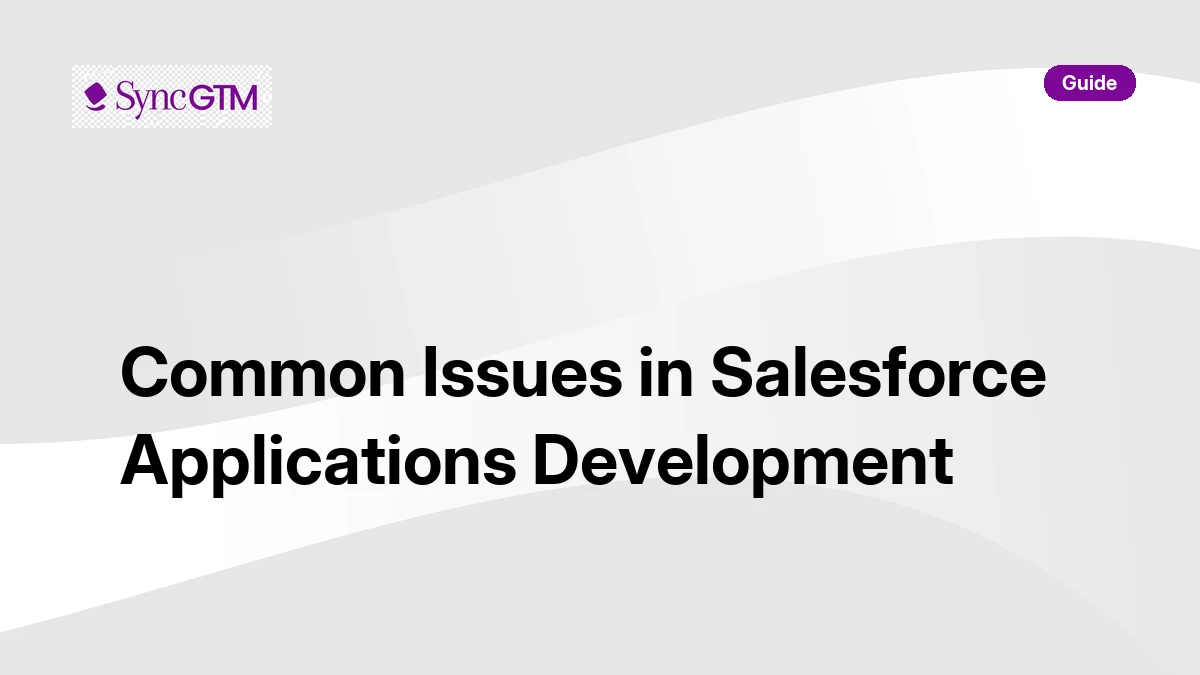 Common issues in Salesforce applications development — guide by SyncGTM
