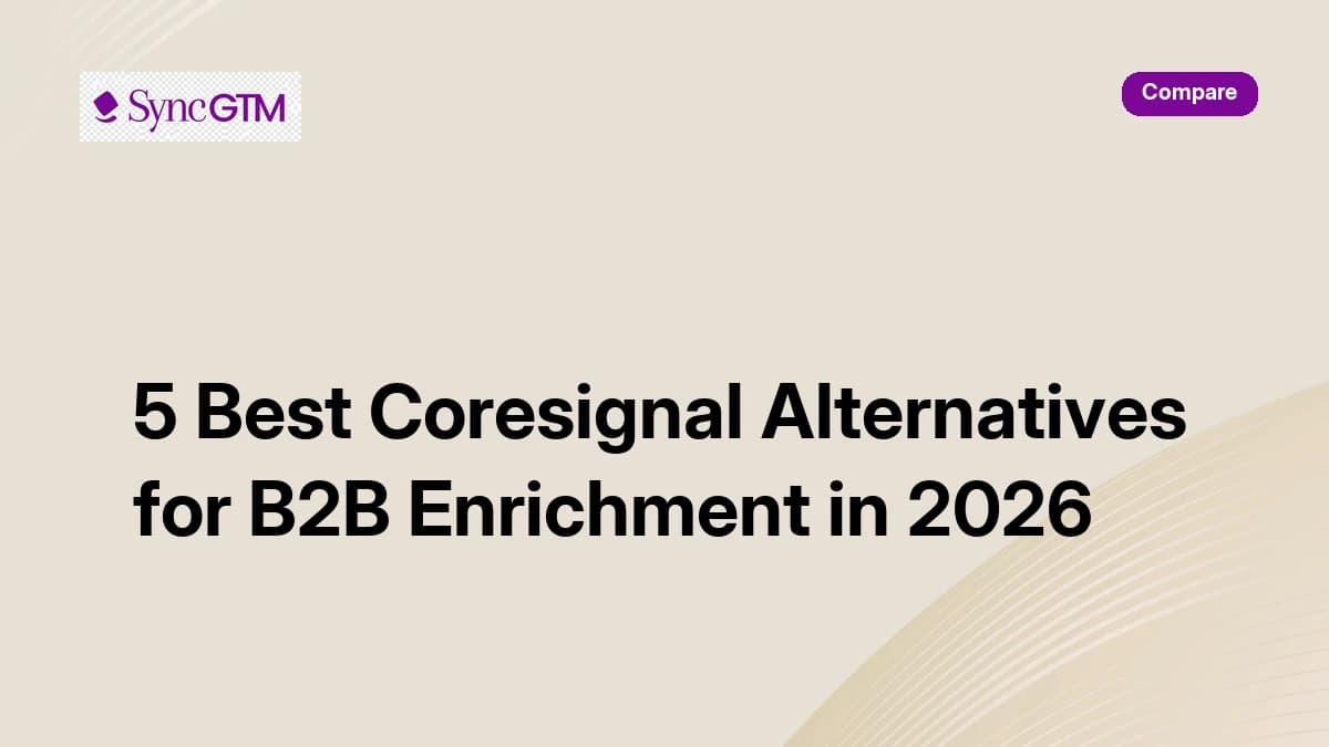 5 best Coresignal alternatives for B2B enrichment in 2026 — ranked comparison