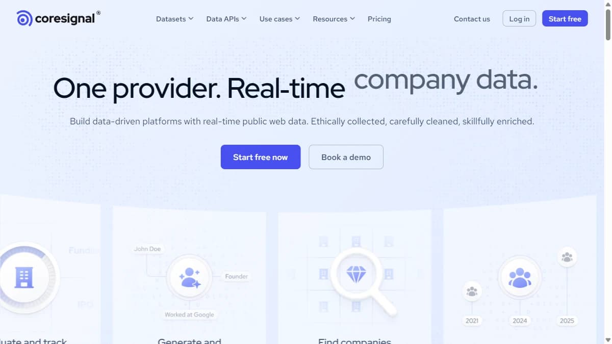 Coresignal - Data teams building a custom enrichment pipeline that needs tech-stack data at scale