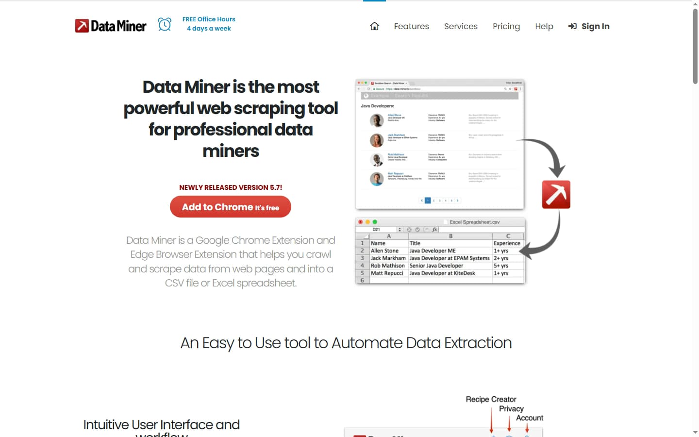 DataMiner homepage — Chrome web scraping extension, DataMiner review 2026